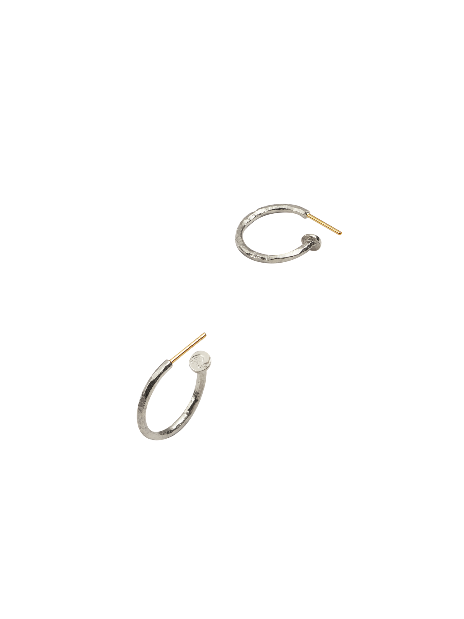Ringo creol earrings in silver and 18k yellow gold